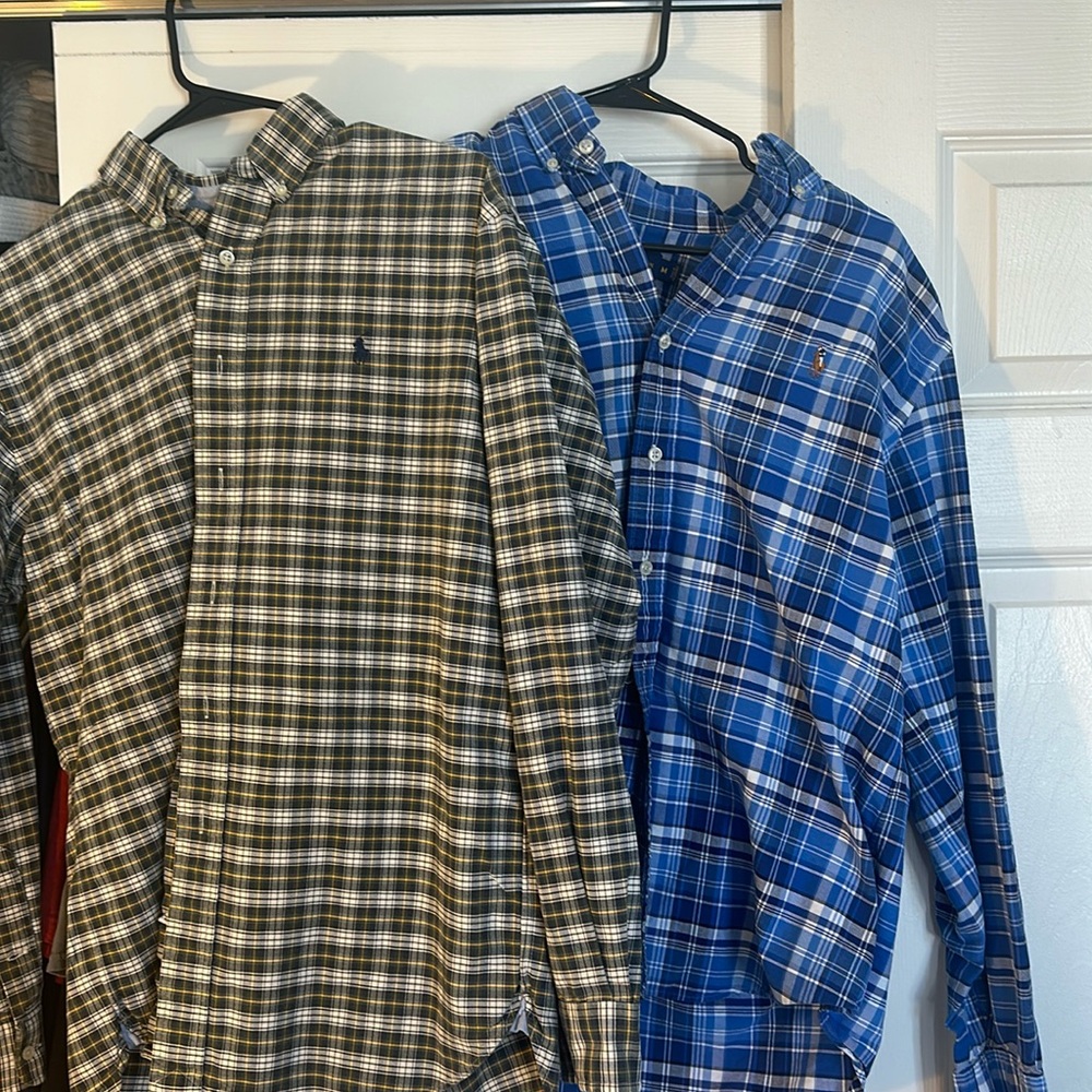 Two Ralph Lauren Polo Oxford style shirts